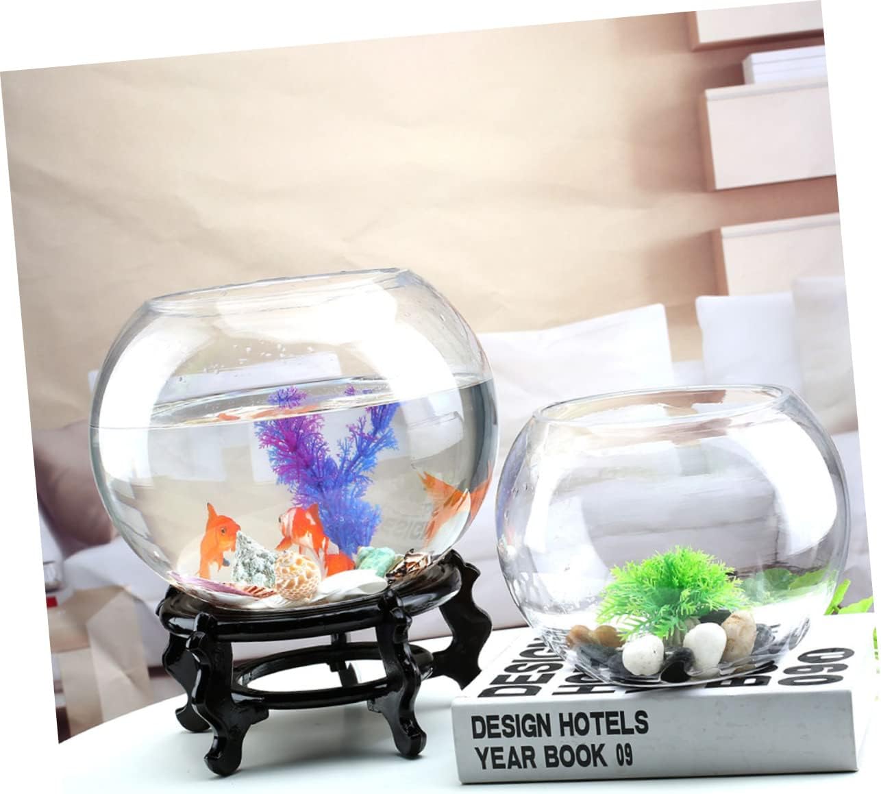 ULTECHNOVO Aquarium Tank for Betta Fish and Stylish Desktop Decor for Multi-Function Fish Bowl Smooth Design for Aquascaping