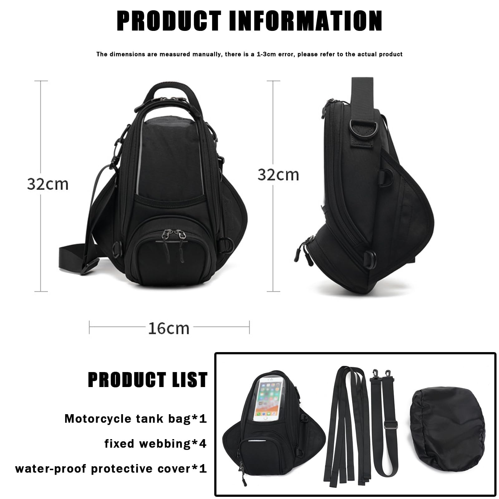 Borsa Serbatoio Moto per Benelli TRK 502X TRK 502 X TRK502X, Impermeabile Organizer, Borsa Portaoggetti per La Navigazione da Viaggio in Moto,Normal-B