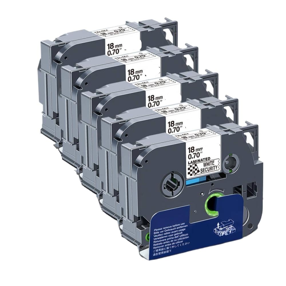 5pcs SE4 Étiquette de 18 mm compatible avec les bandes de sécurité SE4 ruban de cassette pour Labeller