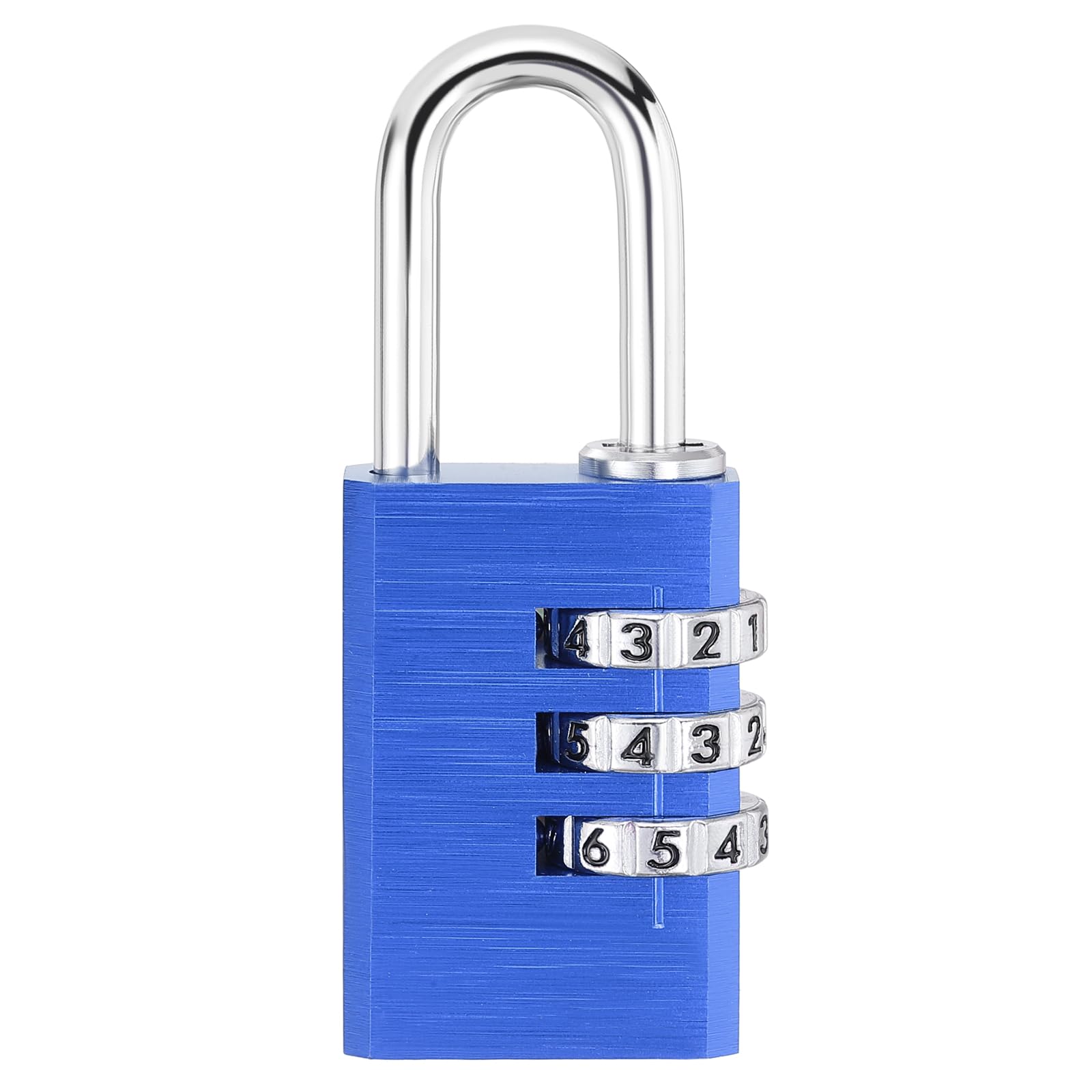PATIKIL 3 Digit Combination Lock, (H:2.9", Blue), Aluminum Resettable Code Combo Locks Outdoor Waterproof Luggage Number Padlock Suit for - Traveling/Toolbox/Gym/Suitcases/Fence