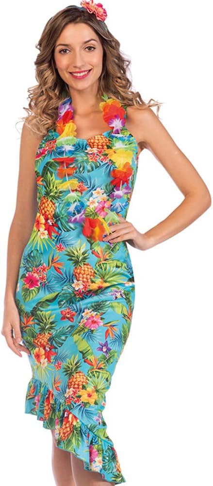 Adult Womens Floral Hawaiian Fancy Dress Costume