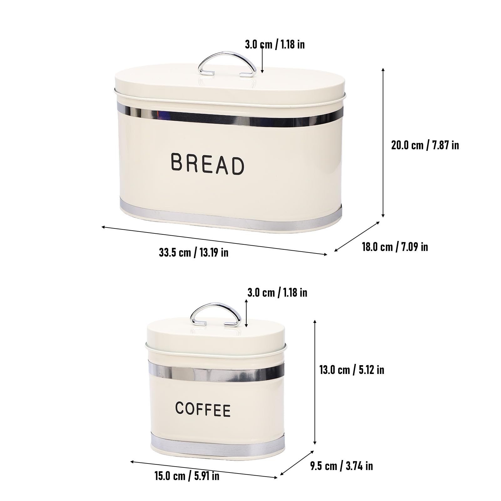 Tangxi Set di Contenitori Robusti per la Scatola del Pane, Coperchi Ermetici in Materiale Premium, Soluzione di Conservazione Efficiente per Cuochi e Panettieri (WHITE)