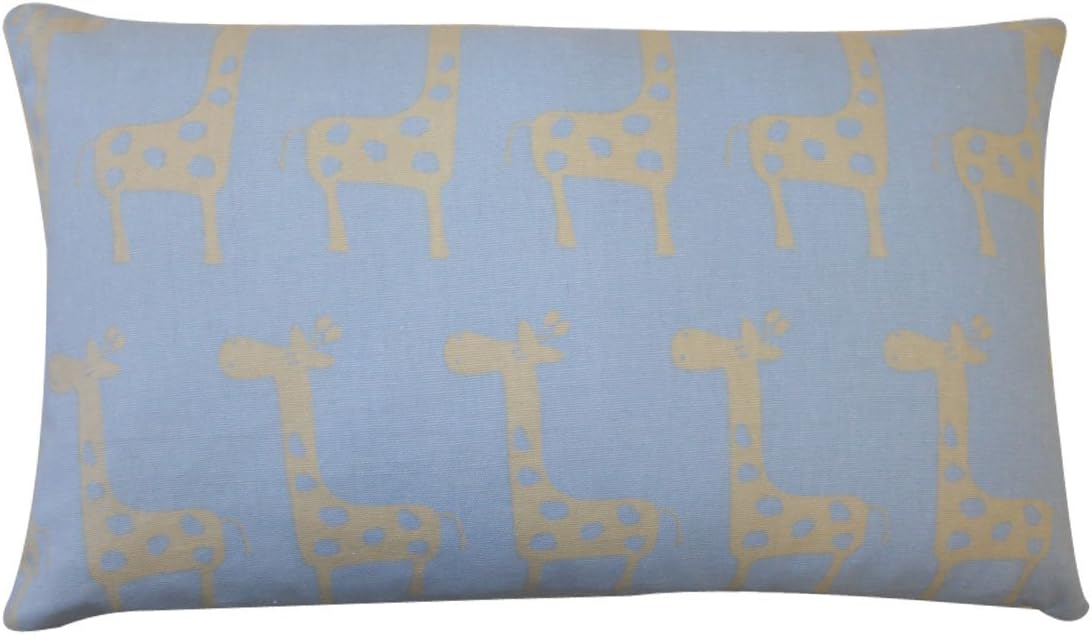 Jiti Kids Giraffe Cotton Throw Pillow, 12 by 20-Inch, Blue