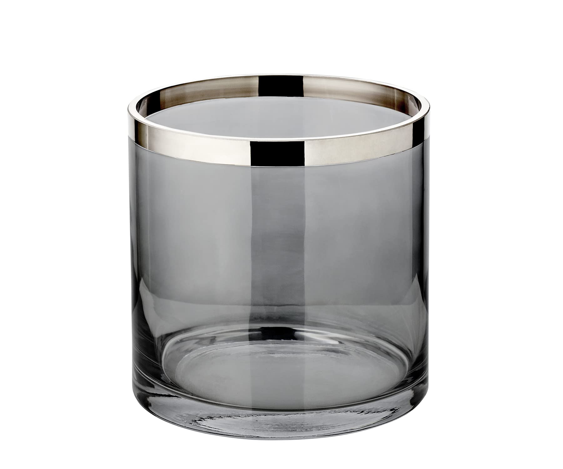 EDZARD Zeus Lantern Height 15 cm Diameter 15 cm Dark Crystal Glass with Platinum Edge, Platinum,sand - Image 2