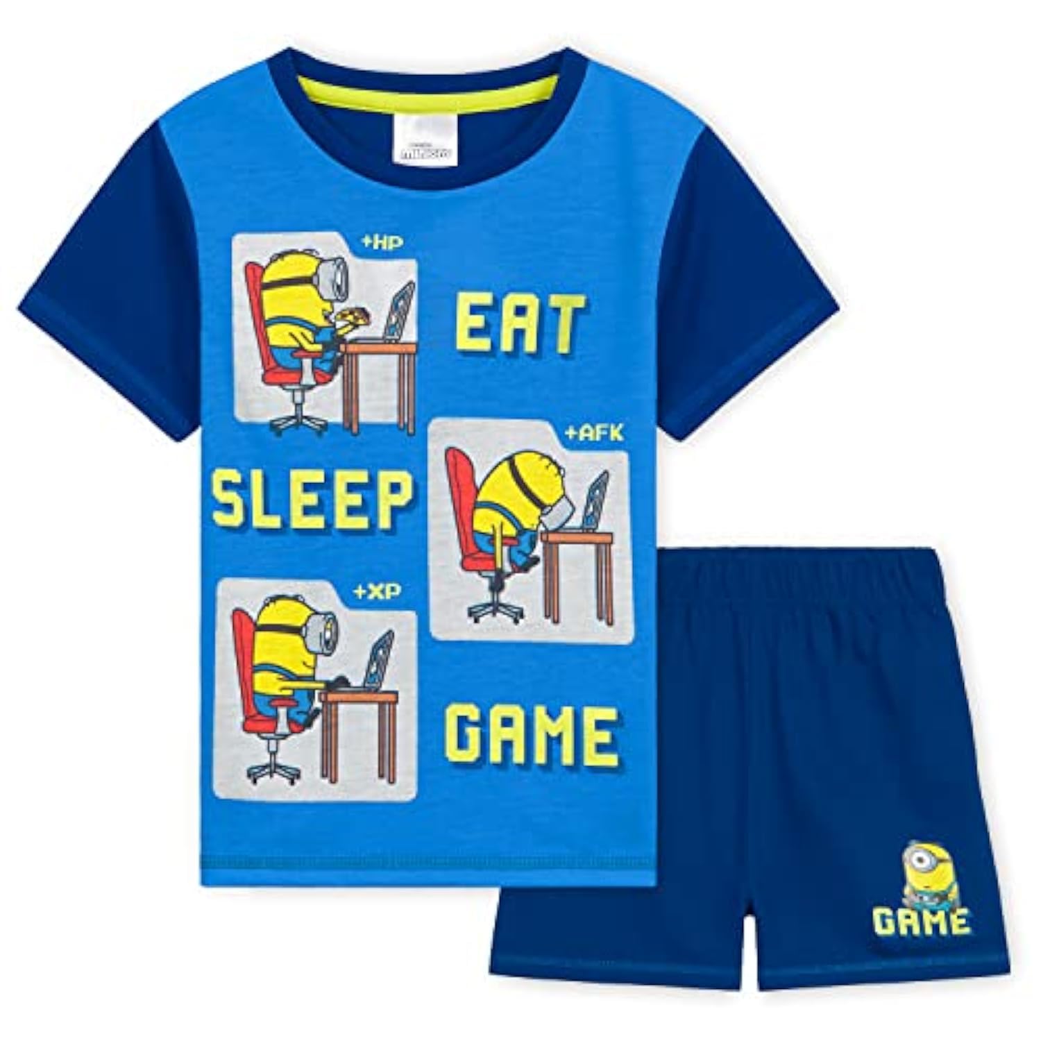 Minions Transpirable Pijama Niño Corto, Set de 2 Piezas - Regalo para Niños