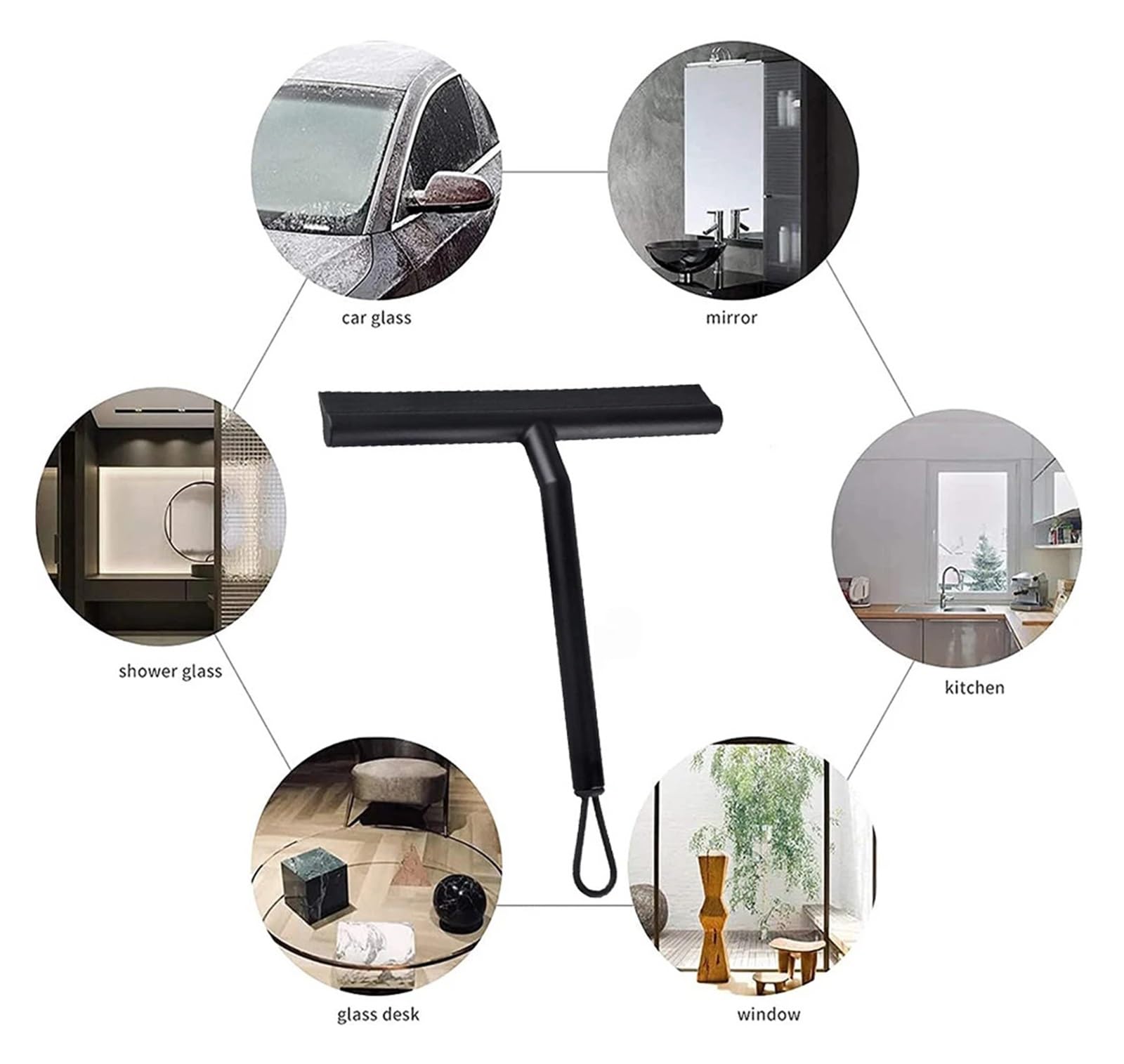 Rasqueta Ducha Limpiador de vidrios con escobilla Goma for Ducha, Limpiador Soporte Silicona, raspador Espejo baño, Limpieza(Black with Holder 2pcs)