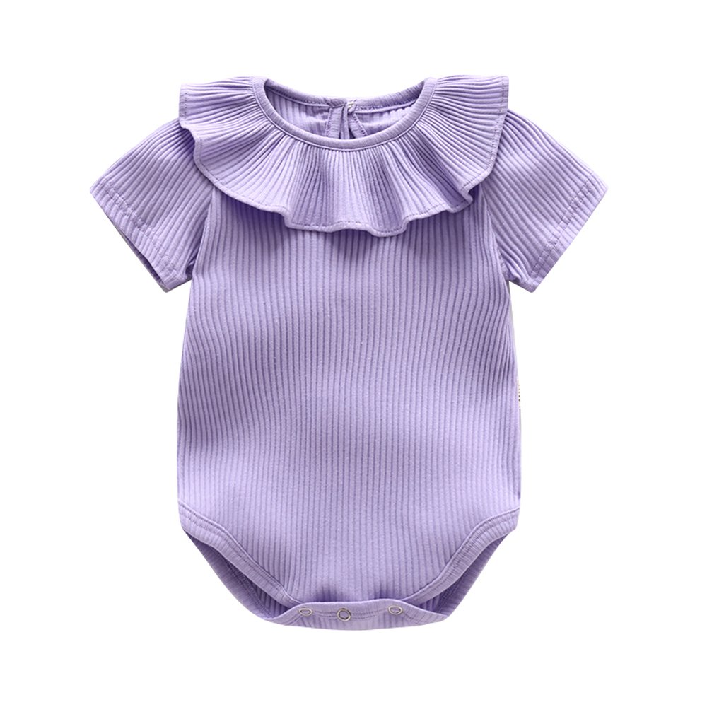 Ding-dong Baby Girl Summer Princess Ruffle Solide Romper£¨Purple,9-12M£