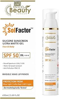 ENTOD Beauty LONDON SolFactor Silicone Sunscreen Ultra Matte Gel SPF 50 PA+++ | Broad Spectrum UV & Pollution Protection |... Price In India