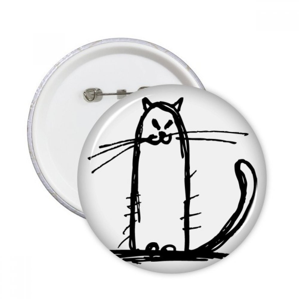Pins rond chat multicolore avec épingle pour sac et veste - 3
