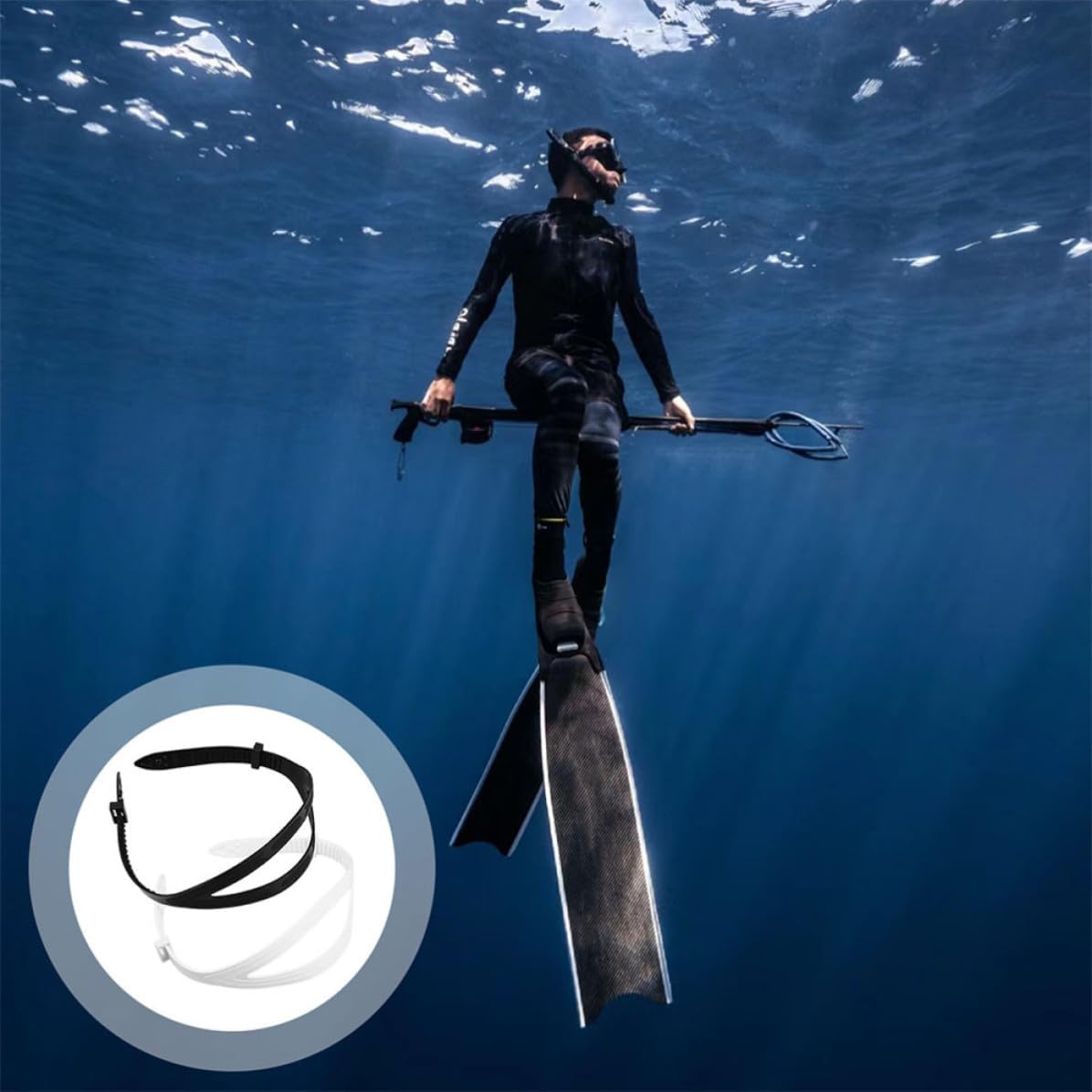 Silicone Dive Mask Strap Replacement Adjustable Headband Design 4pcs with Reliable Stability and Anti-slip Feature, Comfortable Snorkeling and Scuba Mask for Swimming and Diving