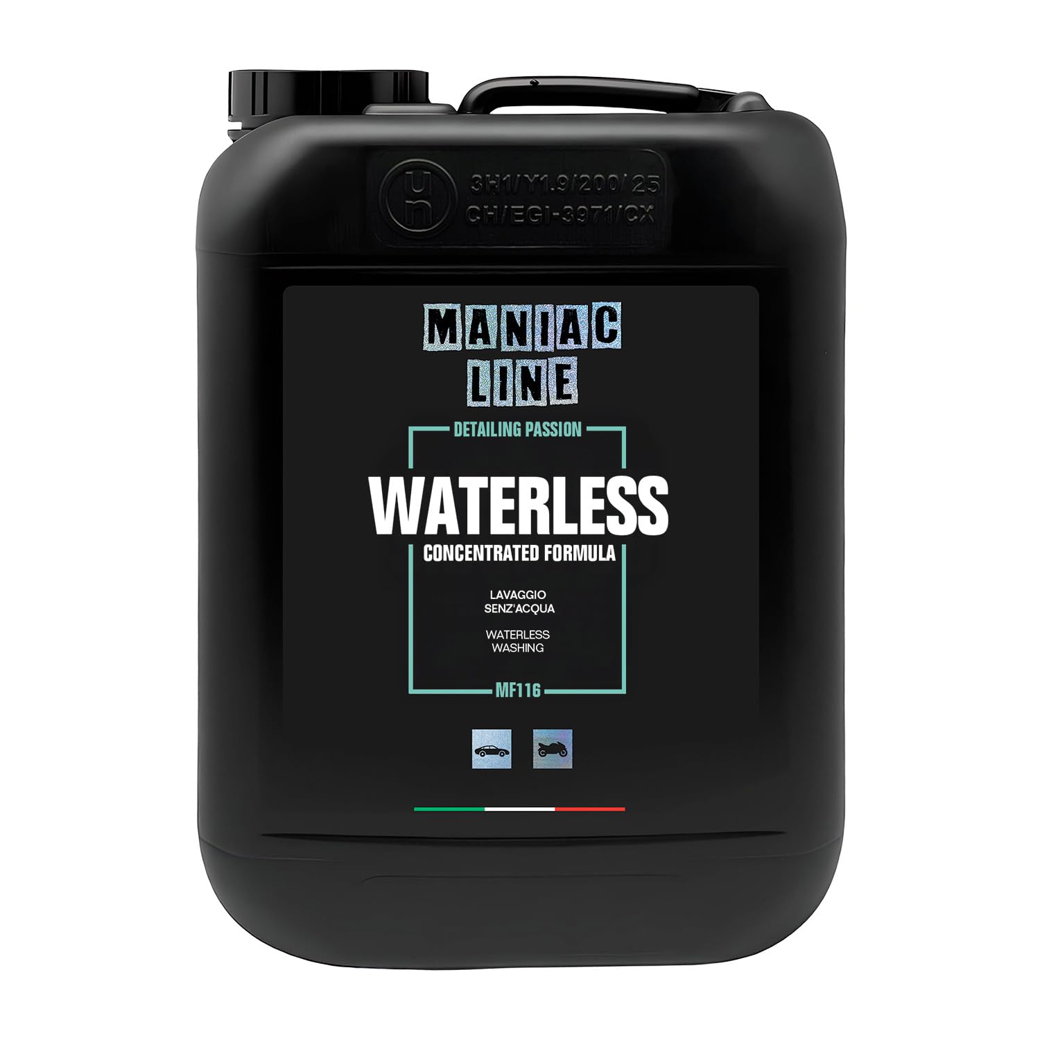 Maniac Line Waterless, Detergente Auto Concentrato Senza Acqua, Formula Professionale, 5L