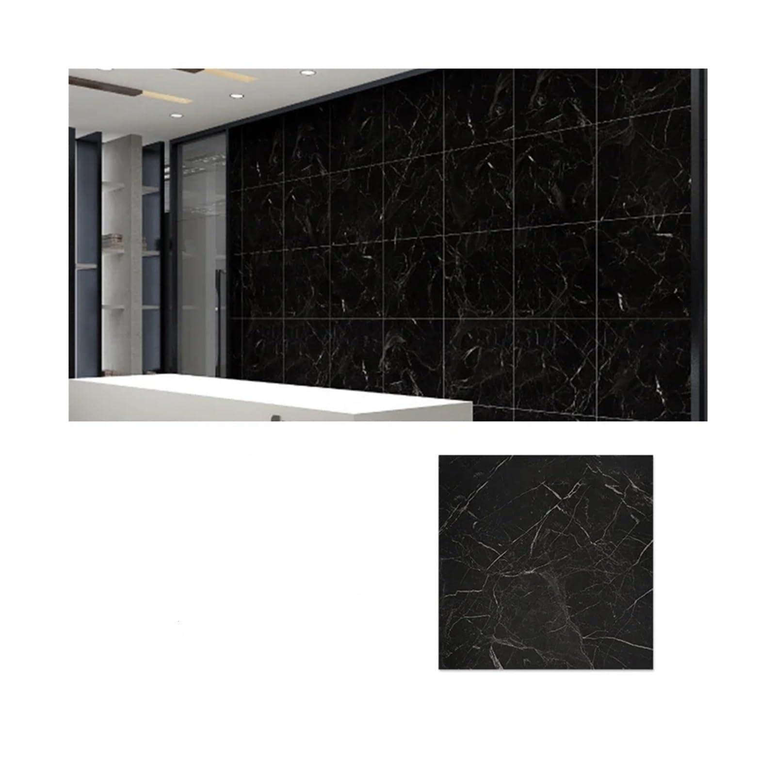 Bangha T02-40Pcs Vinyl Flooring Self Adhesive Floor Planks 40Pcs Waterproof Imitation Tile Floor Stickers 30 * 30Cm Bathroom Self-Adhesive Wall Decoration Decorations Living Room(T02-40Pcs)