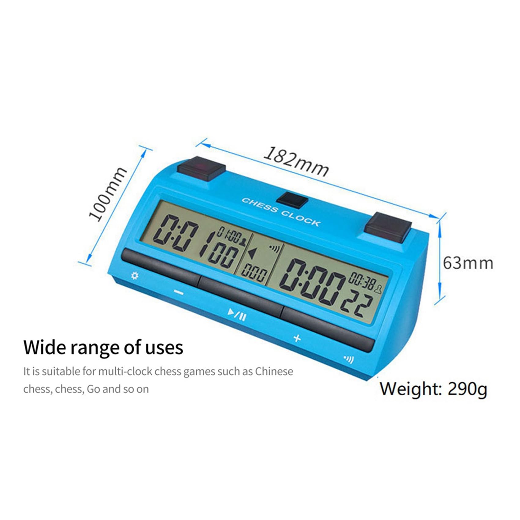 rieder 2X Ajedrez Profesional Temporizador Digital Reloj de Ajedrez Cuenta AtráS Juego de Mesa CronóMetro CompeticióN Contador de Horas