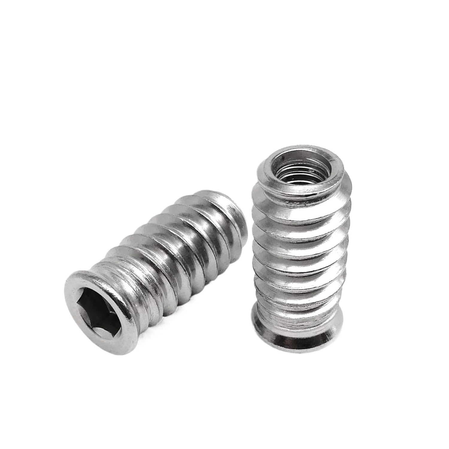 20pc M4 M5 M6 M8 M10 Hex Socket Thread Embedded Insert Nut E-Nut for Wood Bed Cabinet Furniture Carbon Steel(304 Stainless Steel,M4x10)