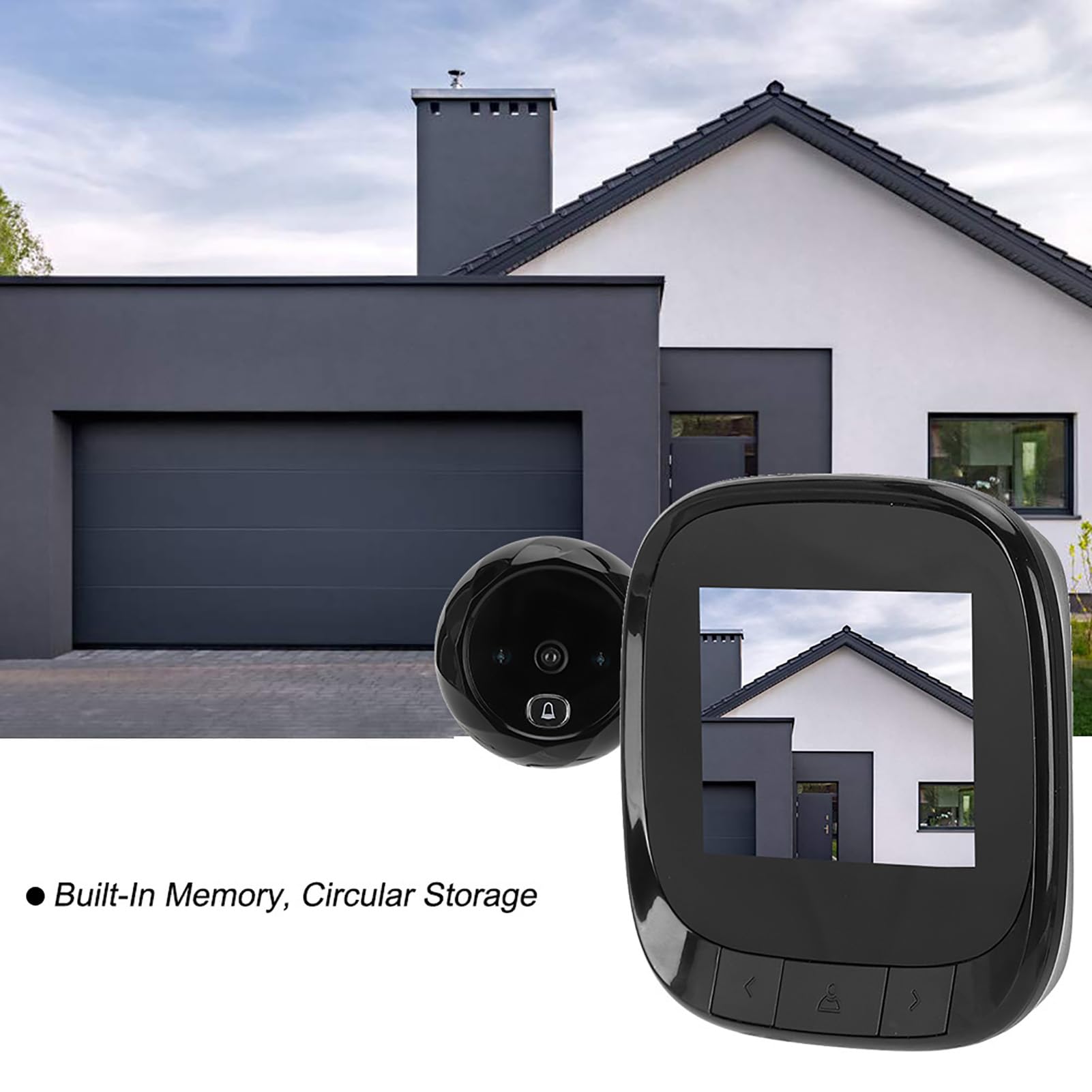 Spioncino elettronico per videocitofono 2,4 pollici, visore per porte di sicurezza HD Videocamera digitale per visione notturna con allarme per sicurezza domestica