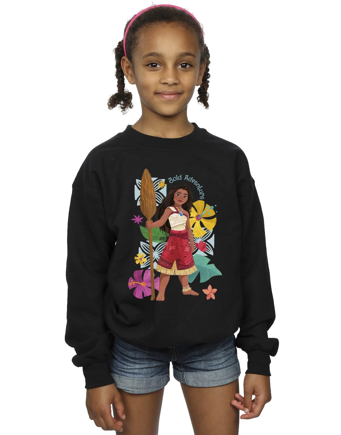 Disney Girls Moana Bold Adventure Sweatshirt Black 5-6 Years
