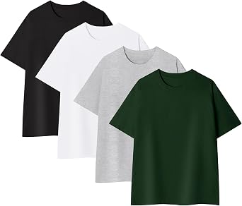 Eisctnd Men's Oversized T-Shirts Heavyweight 100% Cotton Boxy Plain Gym Tee