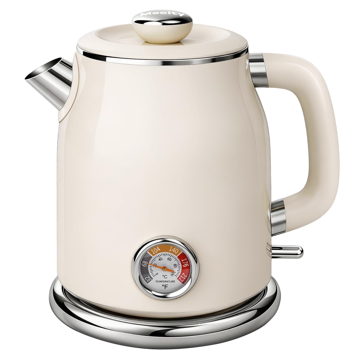 Mecity retro cream electric kettle with thermometer