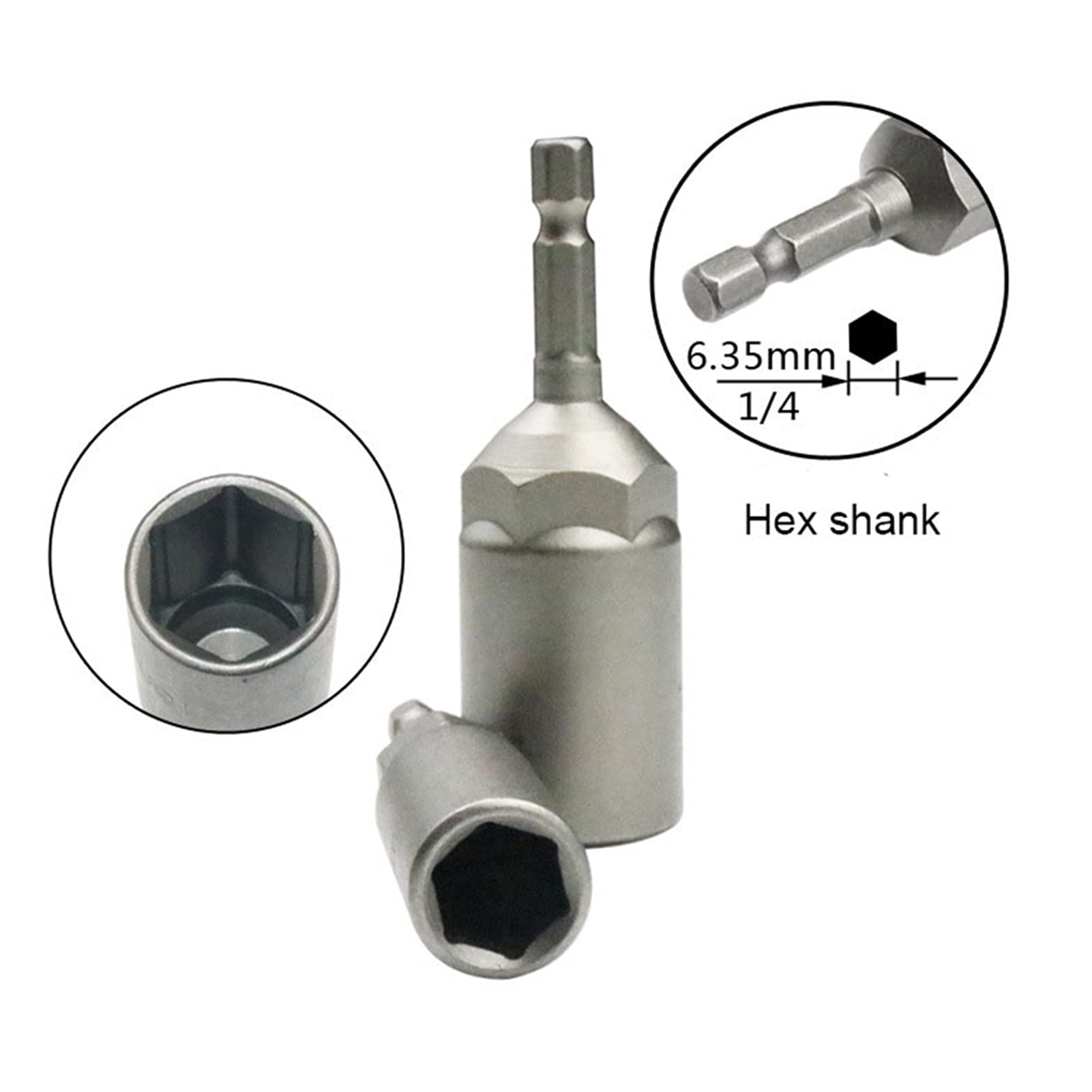 Juego de 10 Llaves de Vaso hexagonales de 1/4 de Pulgada, Adaptador de Enchufe para Taladro de Impacto de 1/2 Pulgada, Brocas y portabrocas