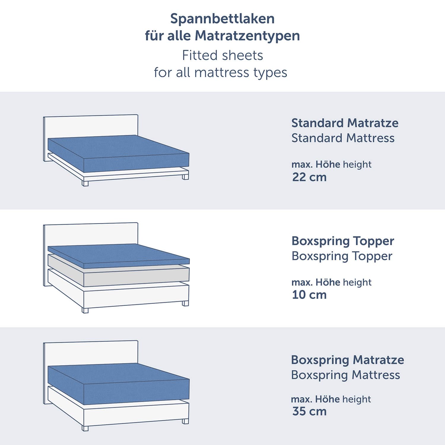Blumtal Spannbettlaken 270x200 cm Boxspringbett Jersey Oeko-TEX zertifiziert Baumwolle Weiß