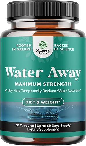 Suplemento Water Away para la hinchazón rápida y el alivio de la hinchazón, píldoras diuréticas naturales puras que reducen la retención y la