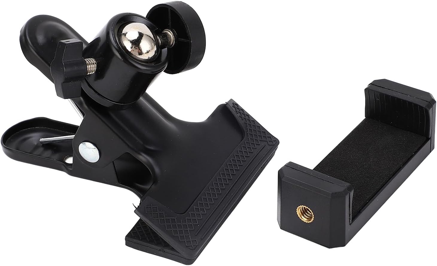 Jiawu Guitar Head Phone Mount, Sturdy and Lightweight Clip for Recordings, 360° Rotation for Content Creators, ABS and Rubber, 1 Unit