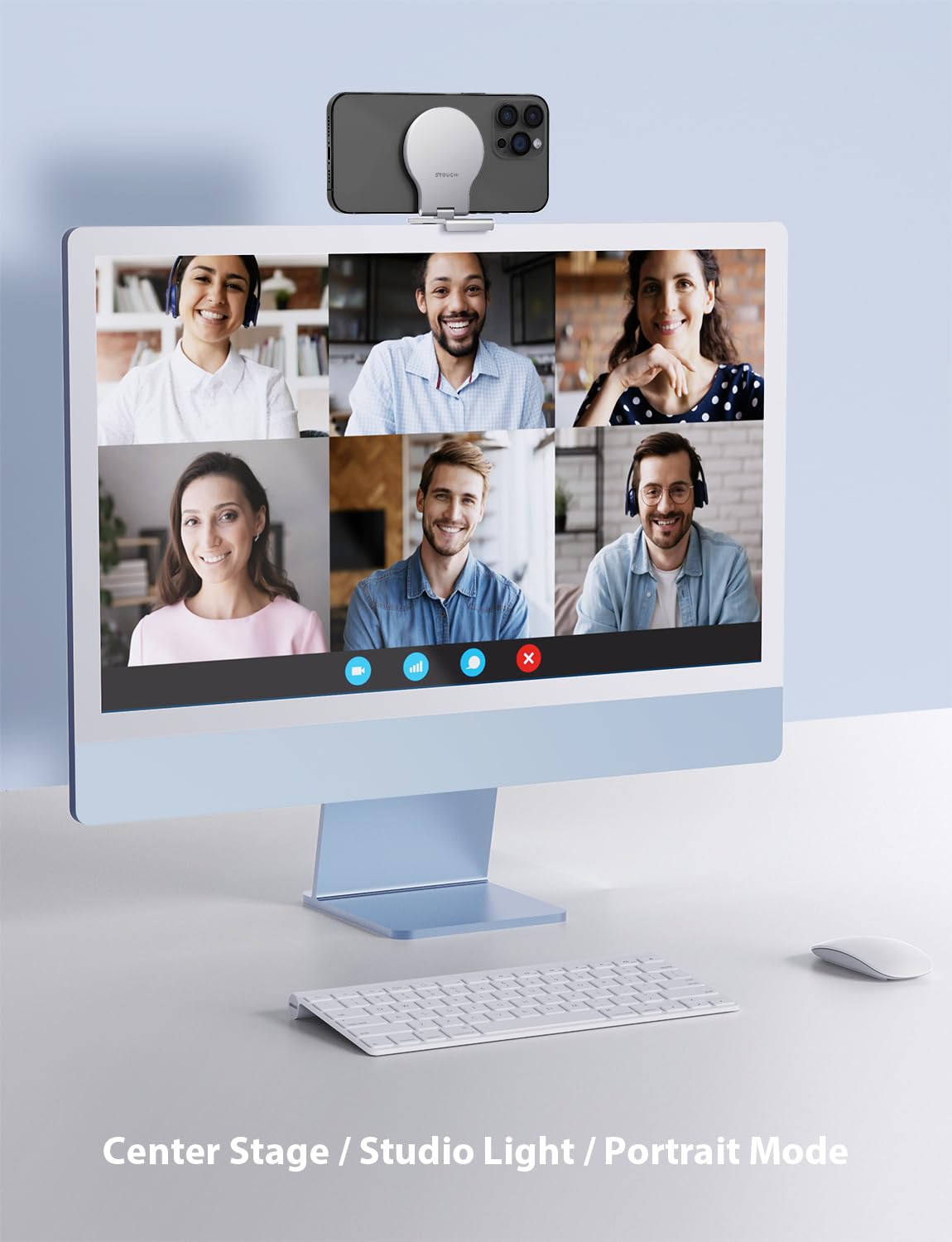 Stouchi Supporto per fotocamera continuity per iMac, supporto per webcam per iPhone compatibile con monitor desktop con Mag-Safe