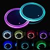 2pcs LED Car Coasters, LED Cup Holder Lights with 7 Colors Luminescent Cup Pad, USB Charging Cup Mat for Drink Coaster Accessories Interior Decoration Atmosphere Light