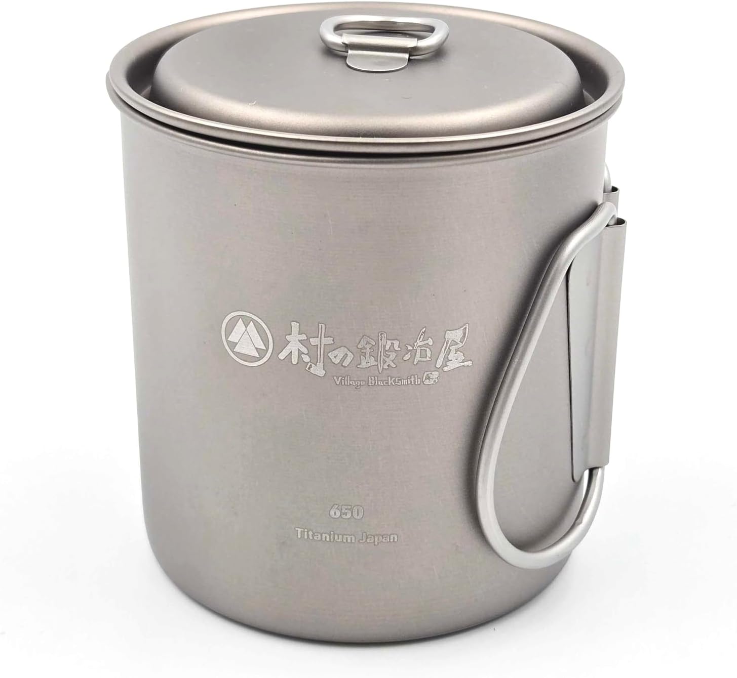 【燕三条製】村の鍛冶屋 純チタン ヌードルマグカップ 650ml 注ぎ口・目盛付 80100 日本製純チタンで軽量・高強度・高耐食・