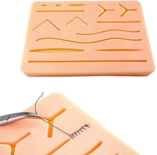 Suture Practice Kit, Reusable Silicon Suture Pad for Suture Training, 15 * 10Cm Durable Suture Pad to Be Used by Students for Training and Practice