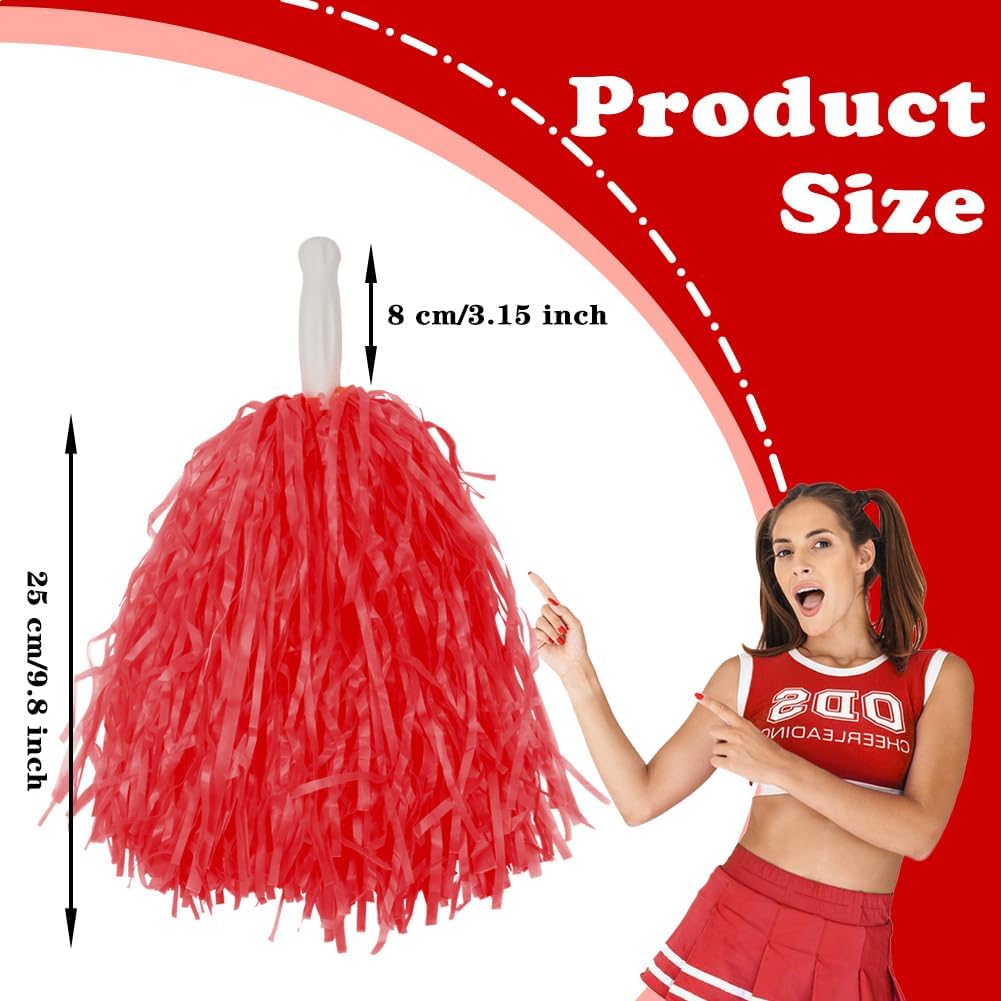 Lovecheer 24PCS Pom Poms Cheerleading Plastic Cheerleader Pom Poms with Handle Cheering for Sports Spirited Dance Party Performance