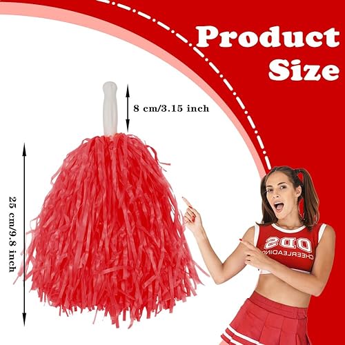 Miniatura 2 de Lovecheer 24 pompones de plástico de animadora con asa para animadoras deportivas y bailar