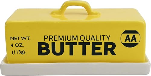 Mantequilla de cerámica con tapa de mantequilla de alta calidad, color amarillo