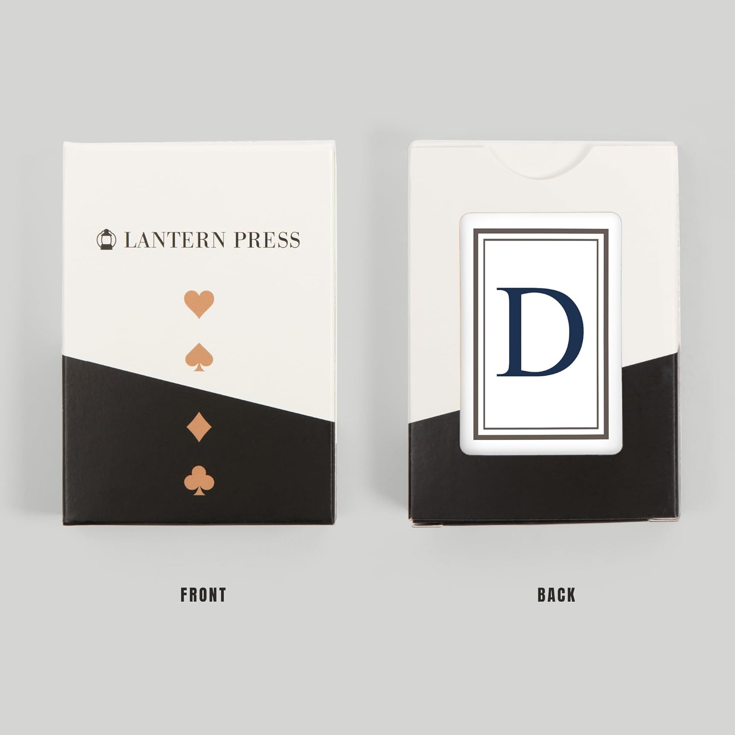 Lantern Press Monogram, Estate, Gray and Blue, D, 52 Playing Cards for Adults, Poker Size Card Deck