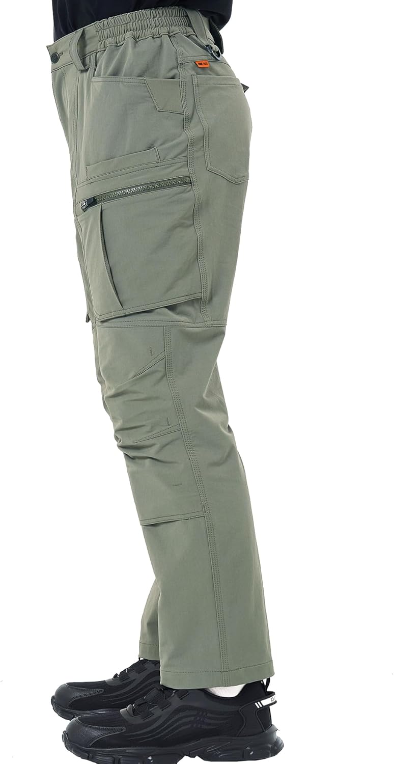 Men's 4 Way Stretch Outdoor Cargo Pants All Season with Multi Pocket Utility Work Pant