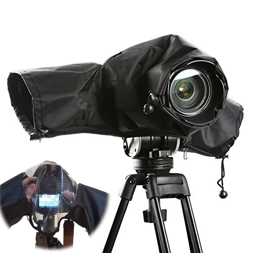MAKINGTEC Professional Nylon Camera Rain Cover with Enclosed Hand Sleeves, for Canon Nikon Sony DSLR & Mirrorless Cameras, Photo Camera Accessories for Photography Rain Gear