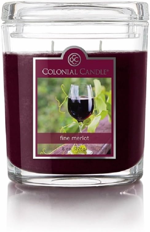 Colonial Candle Fine Merlot Jar Candle, 8 oz, Purple