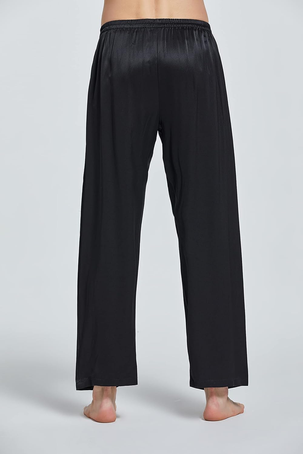 LEPTON 19mm 100% Mulberry Silk Pants for Men, Silk Pants Sleepwear, Relaxed Fitness Wear, Front Pockets, Elastic Waist - Image 4