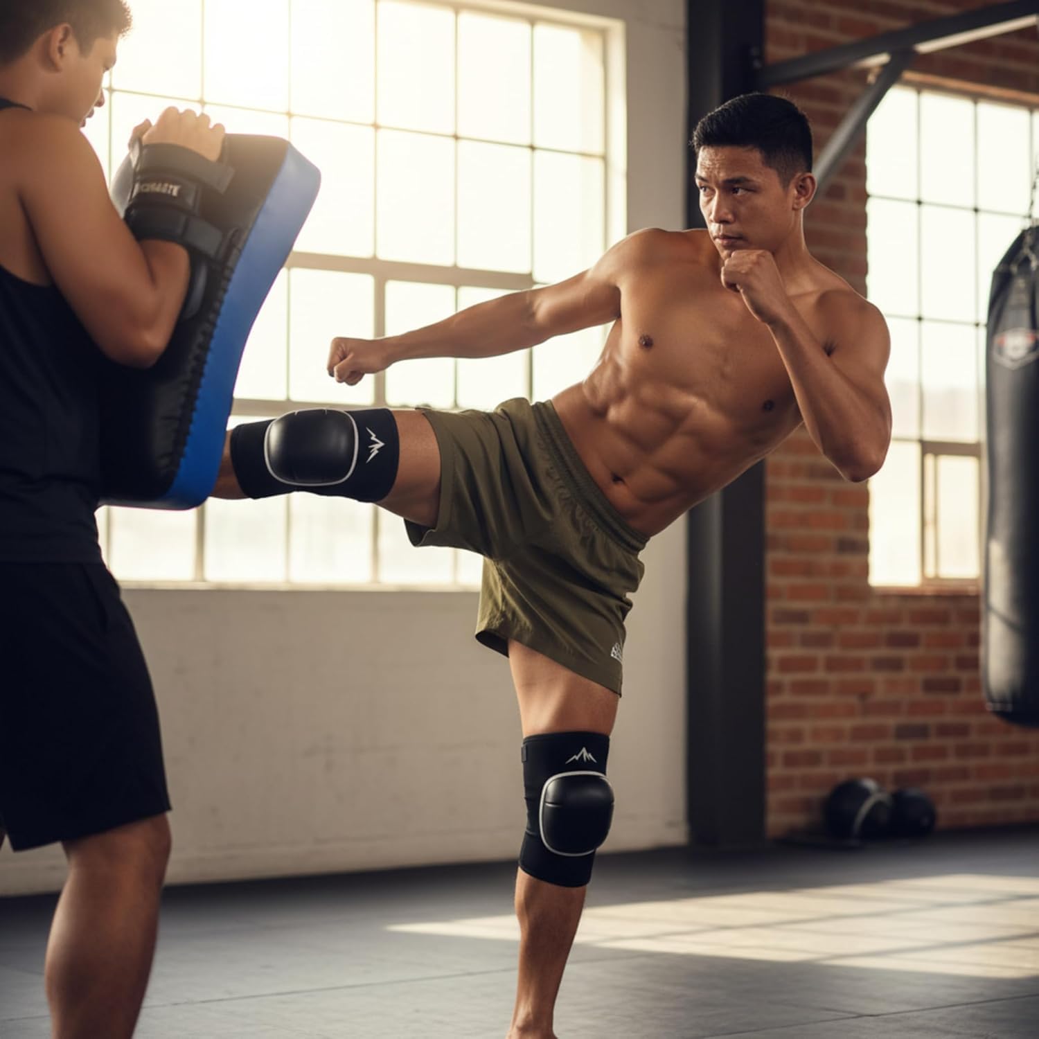 Genouillères MMA Muay Thai Boxe Thaïlandaise Rembourrage Protection Genou