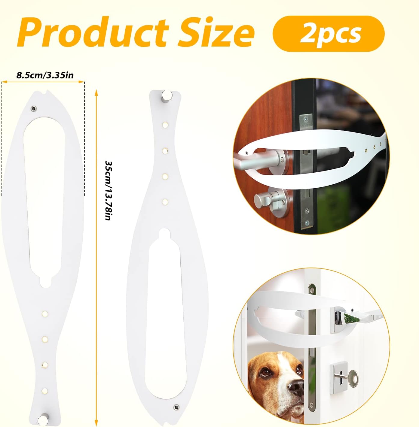 2 Pièces Loquet de Porte pour Chat - Serrures Alternatives pour Protéger Vos Espaces, Blanc - Image secondaire