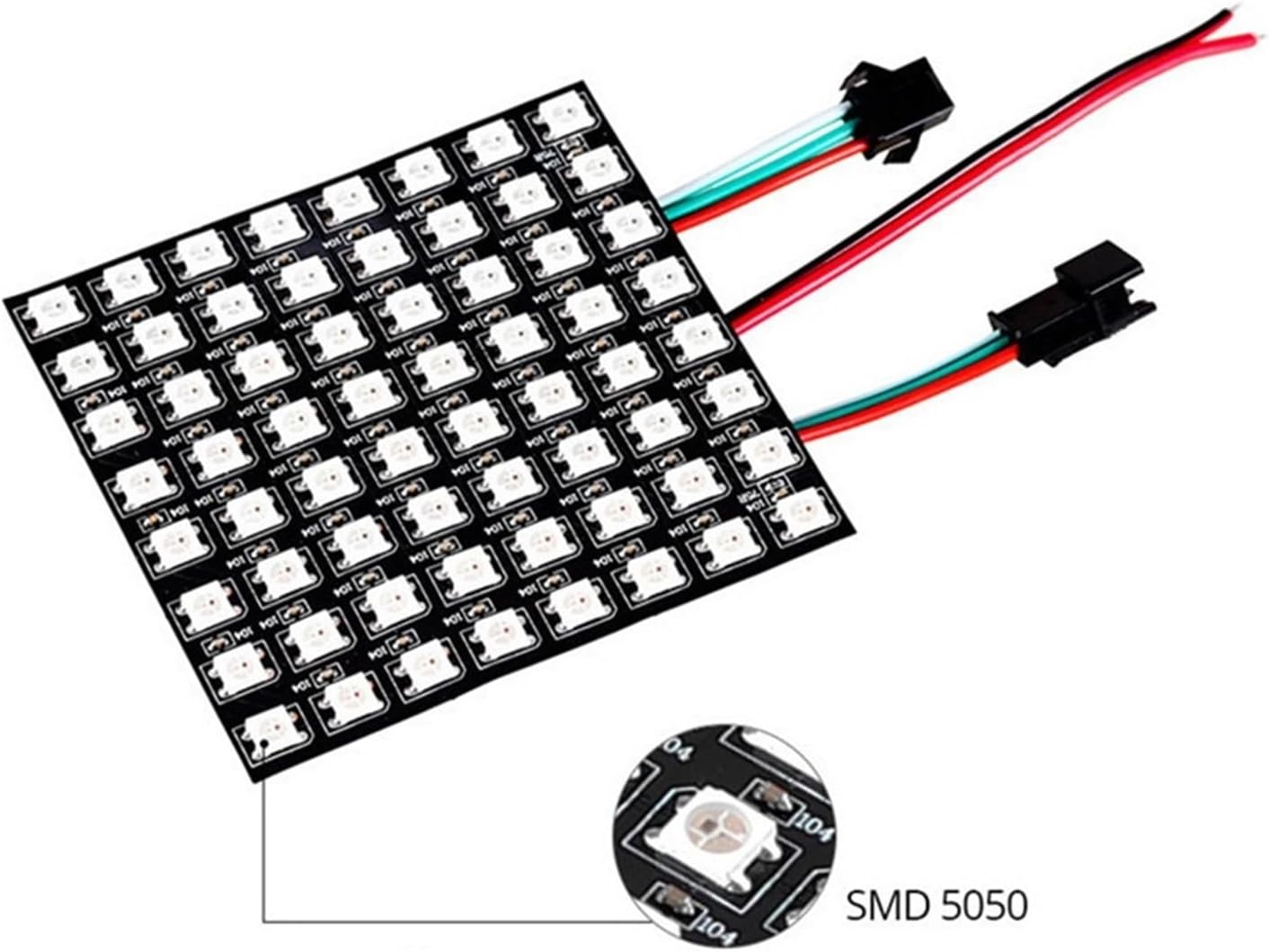 Full-Color Flexible LED Display Fantasy Pixel Screen 5050 programmable Bending 8 * 8/8 * 32/16 * 16(1616cm 256 Lights)