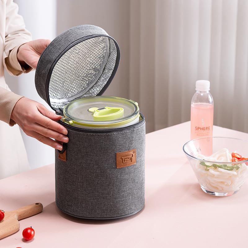 [HACYURI] 茶色キャンバス断熱ランチバッグ アルミ箔裏地 耐久アウトドアバックパック 食品保管 広い前ポケット キャンプアク