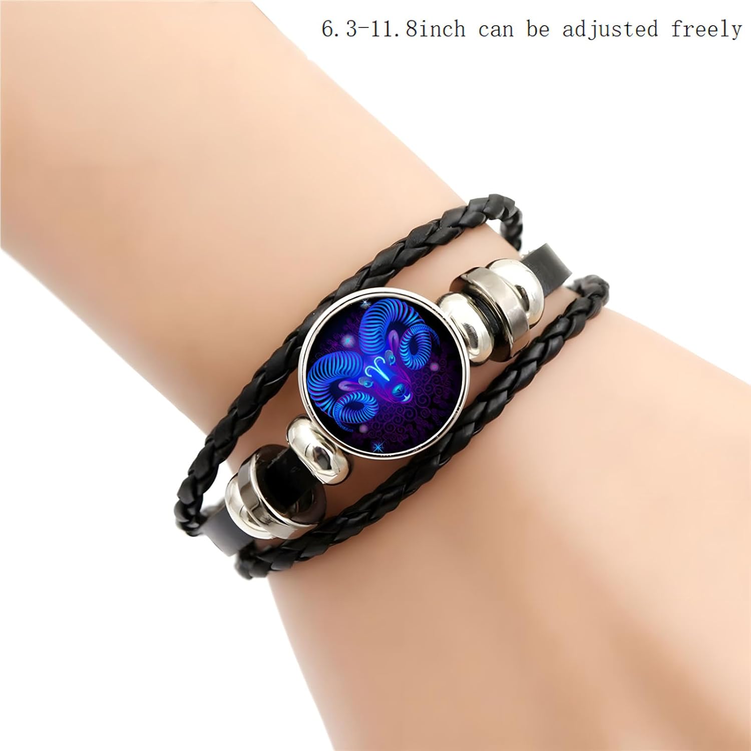 Zodiac Signs Spirit Bracelet for Women Men Adjustable 12 Constellation Bracelets Bracelet Multilayer Zodiac Black Leather Bracelets Zodiac Sign Wrap Bracelet Birthday Jewelry - Image 6