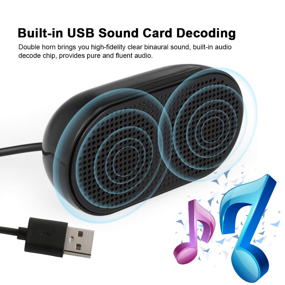 Altoparlante portatile USB per computer Plug Play alimentato tramite USB con Horn uscita 3W ABS TPU Compagno ideale per PC e laptop