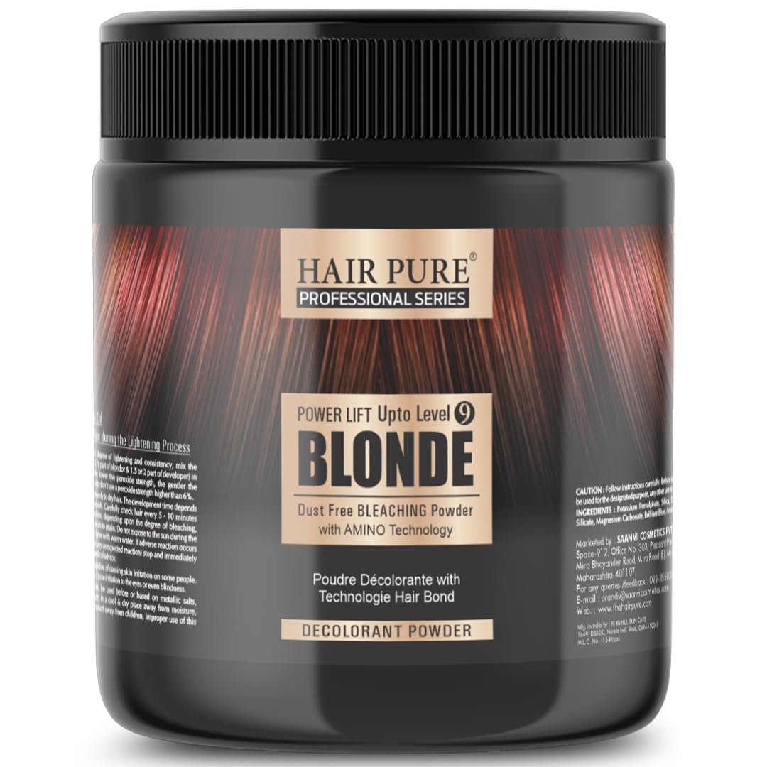 Hair Pure Blonde Powder Power Lift Upto Level 9 Dust Free Lightening Bleach Powder Decolorant (400)-picture-37