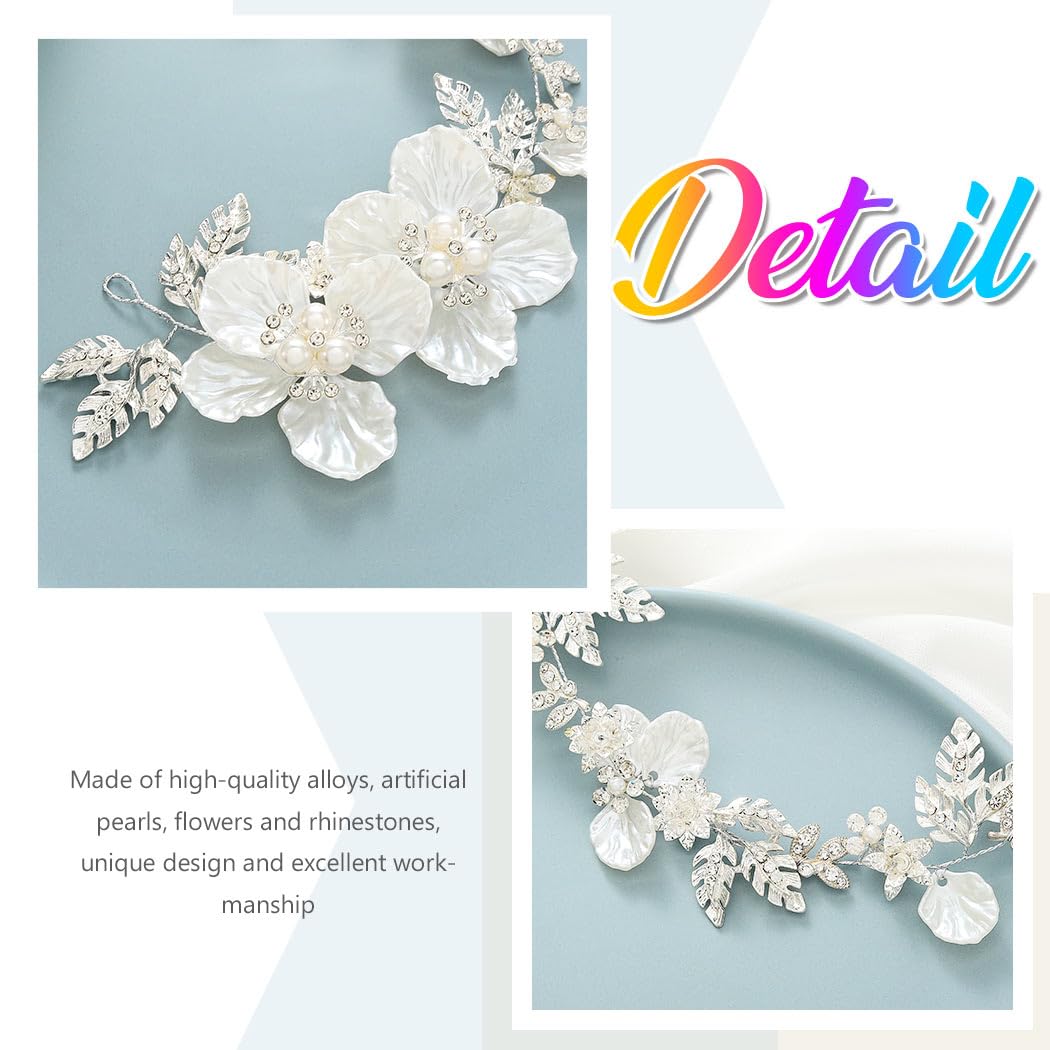 Amazon.com : Catery Flower Bride Wedding Headband Silver  display picture 1