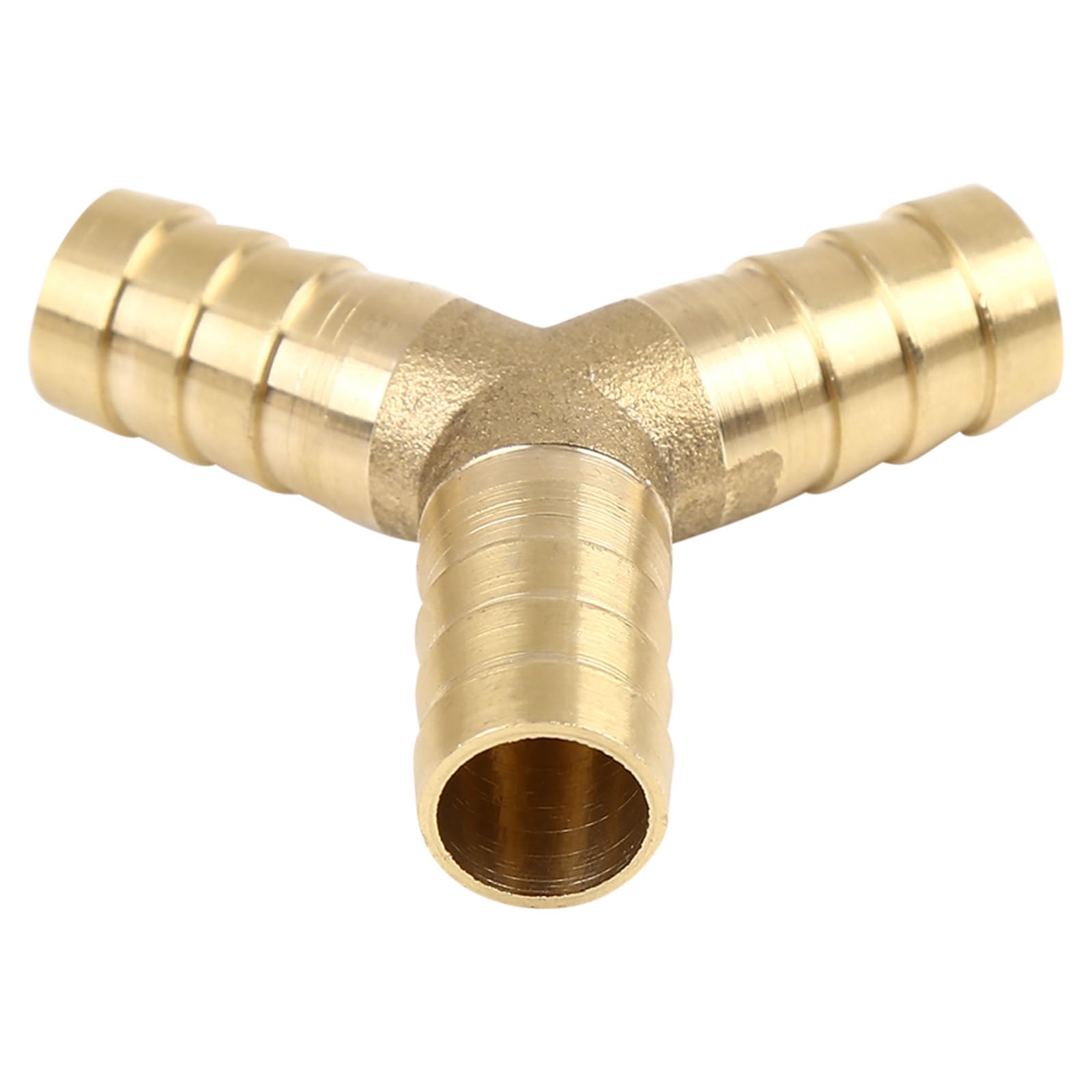 UHATa Barbed Hose Fittings Applications for Industrial Pipe Connection - 12mm Y-Shaped 3 Way Connector - [Gold Tone]