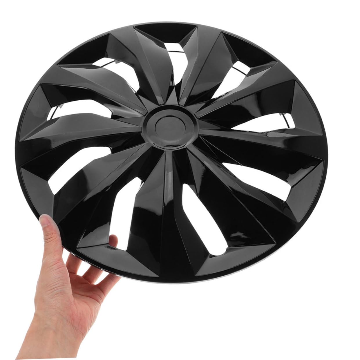 Copri Cerchi Neri in Pp Design Elegante, Coprimozzi per Auto 14 Pollici, Protezione Ruote e Facile Installazione per Guida in Città e Viaggi Outdoor