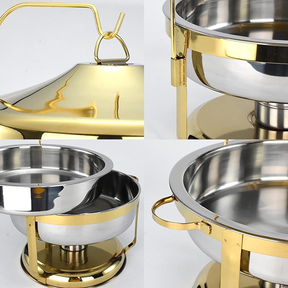 Set di posate da buffet e scaldavivande in acciaio inox con scaldavivande Hoo 9L e vassoi d'acqua per feste d h Ele Forniture per catering