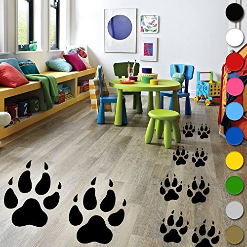 24?x Loup pattes empreintes Autocollant mural Vinyle enfants gar?ons filles Chambre ? coucher de sol murale par inspir? les murs? Cover